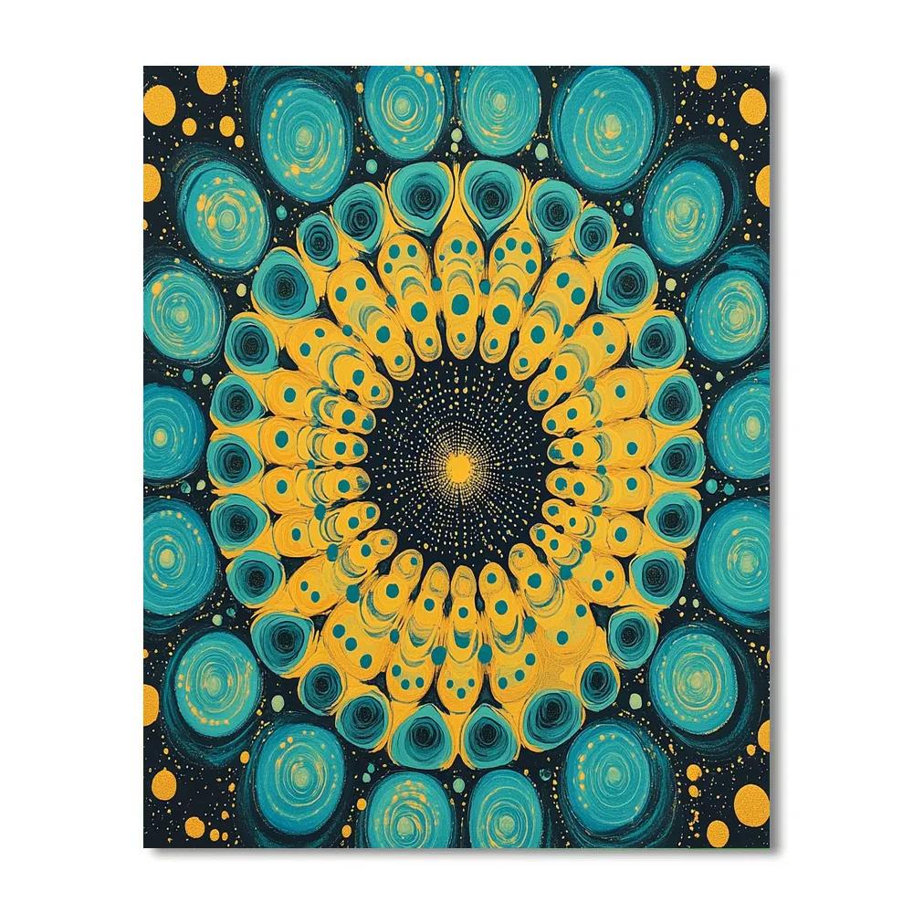 Yayoi Kusama Inspired Celestial Mandala DIY paint by numbers