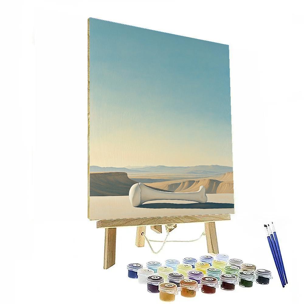 Georgia O’Keeffe Inspired Skybone Silhouette Over Mesa Paint by numbers art