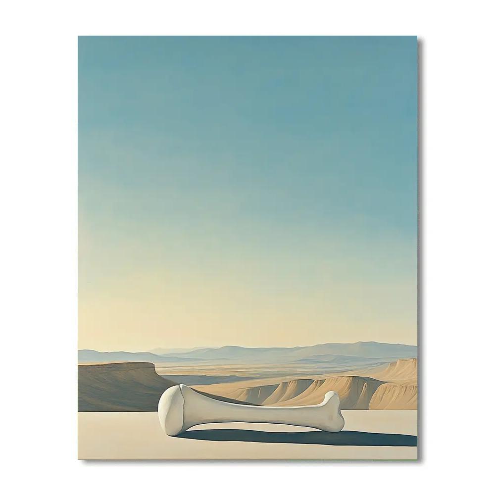 Georgia O’Keeffe Inspired Skybone Silhouette Over Mesa Paint by numbers art