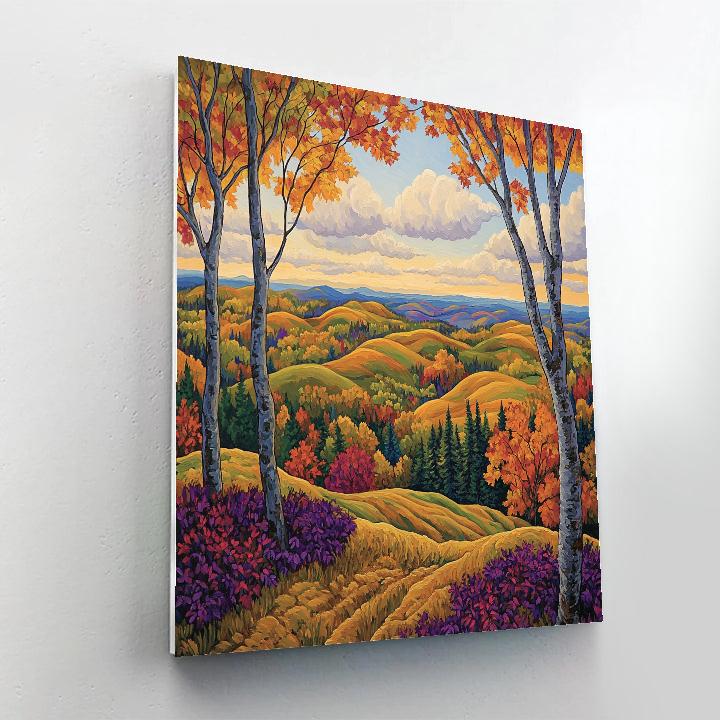 J E H MacDonald Inspired Autumn Blaze On Algoma Hills Painting by numbers kit