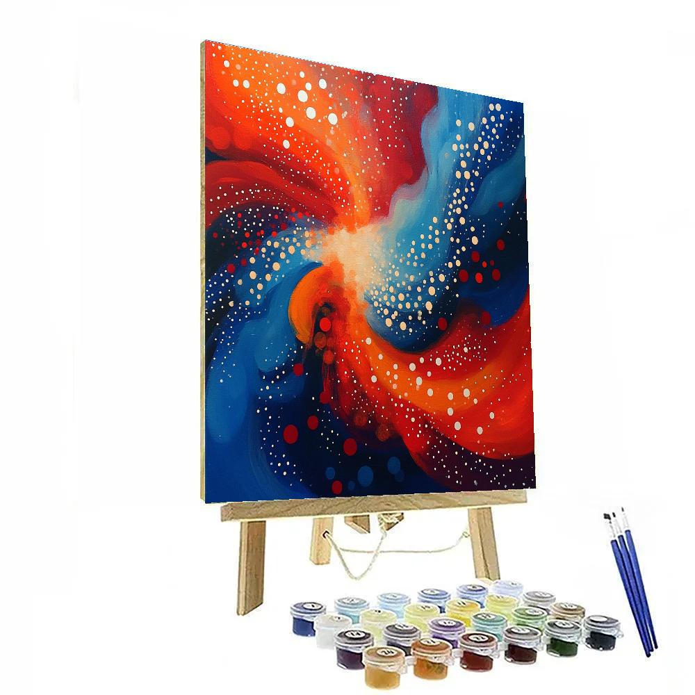 Yayoi Kusama Inspired Polka Dot Nebula paint by numbers