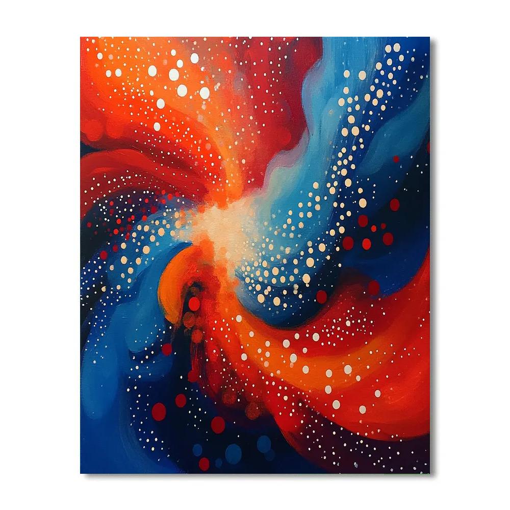 Yayoi Kusama Inspired Polka Dot Nebula paint by numbers