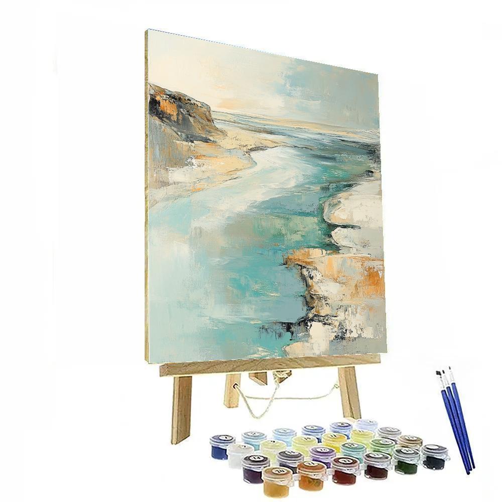 Jean-Paul Riopelle Inspired Icy River In Mosaic Reflection Numbered painting kits