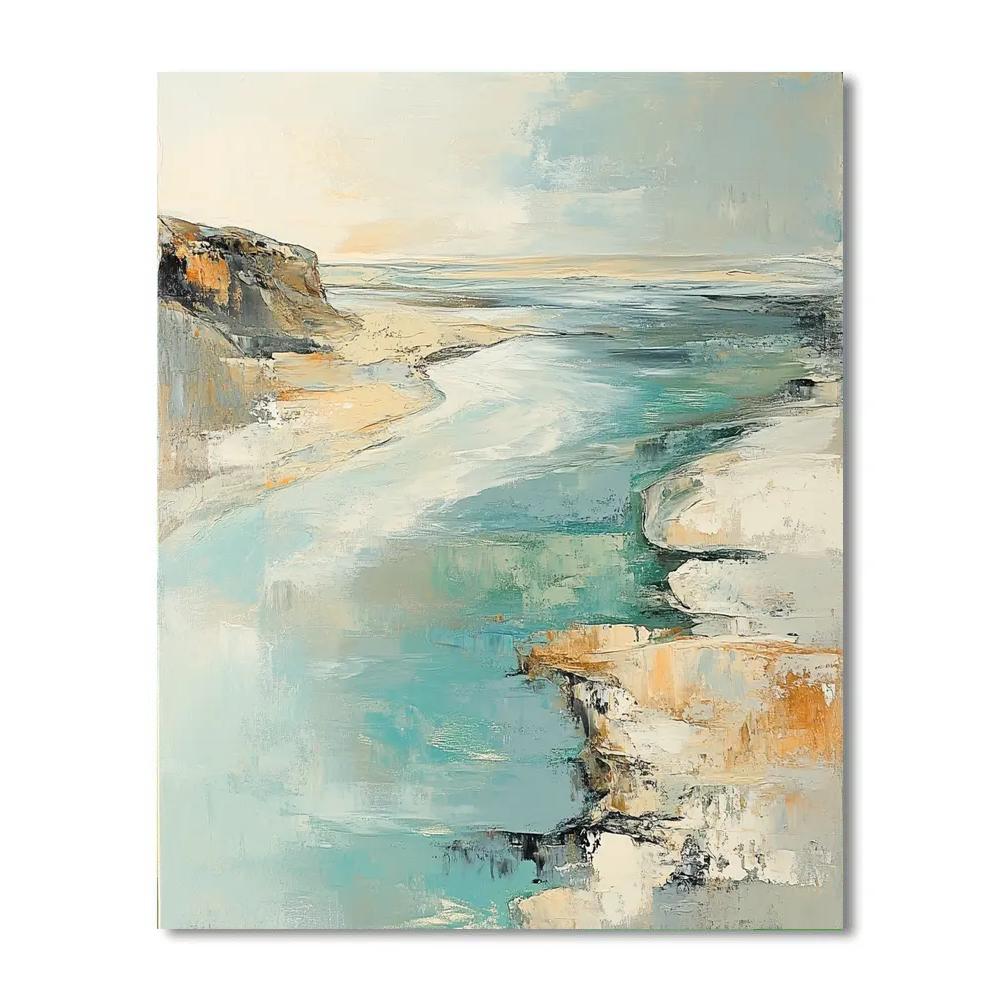 Jean-Paul Riopelle Inspired Icy River In Mosaic Reflection Numbered painting kits