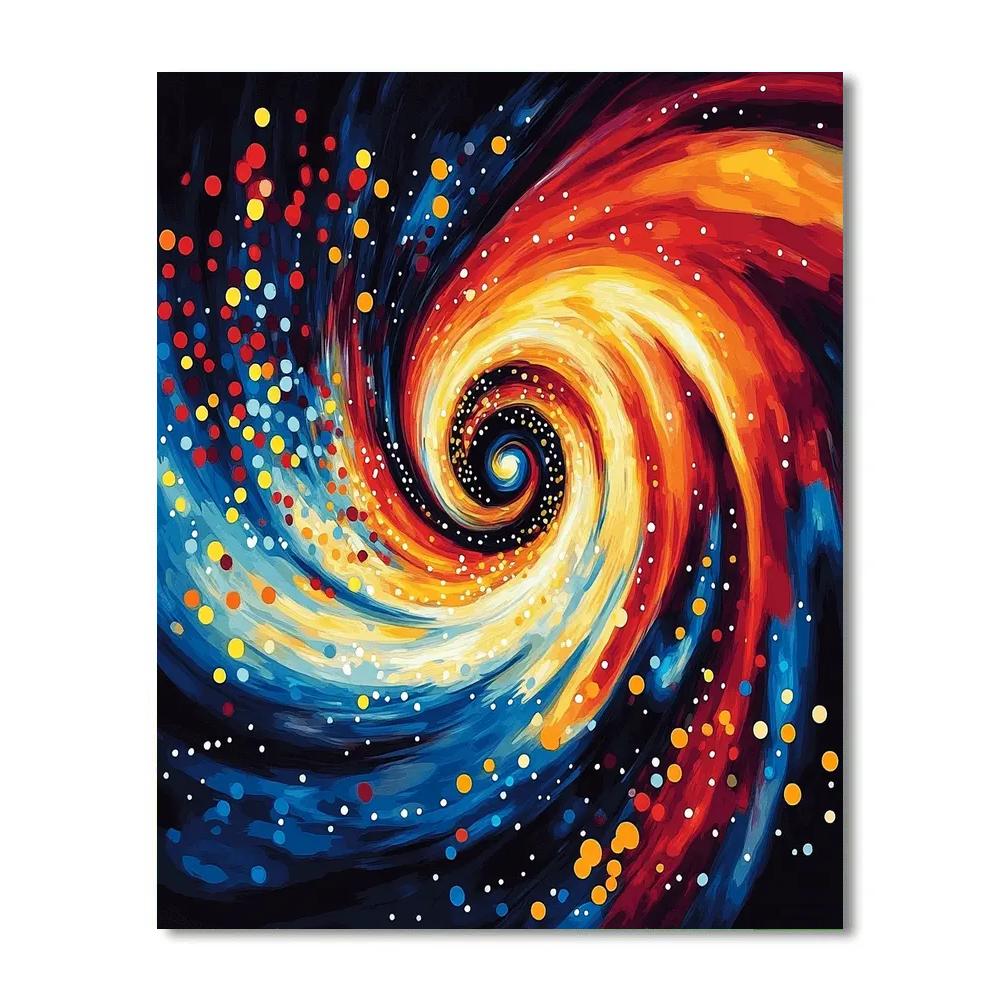 Yayoi Kusama Inspired Cosmic Spirals DIY paint by numbers