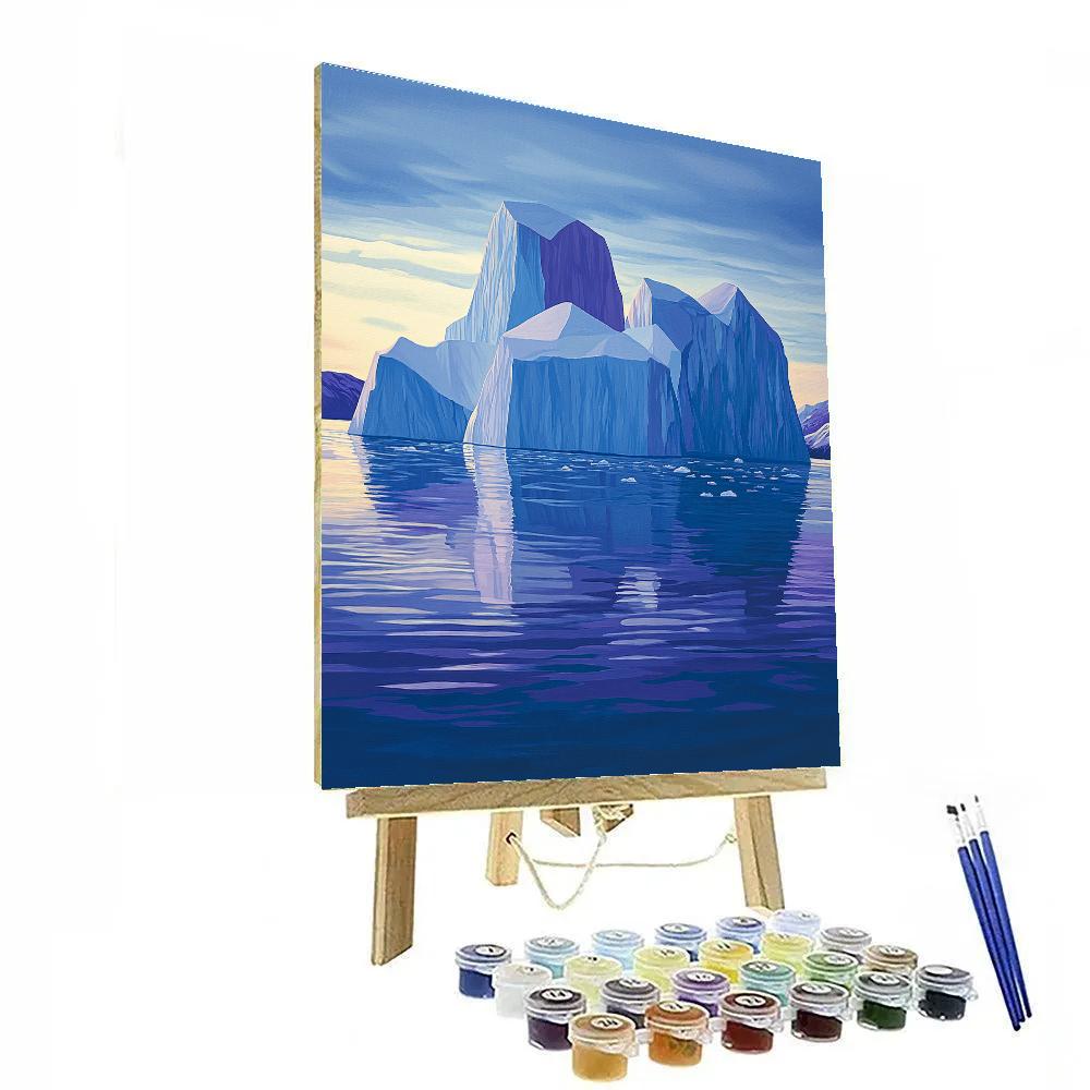 Lawren Harris Inspired Arctic Icefjord Abstraction paint by number