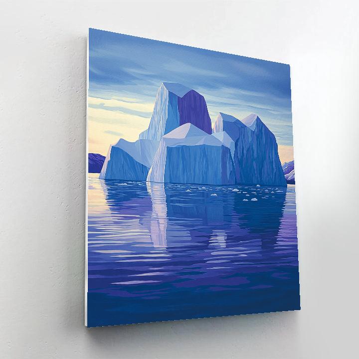 Lawren Harris Inspired Arctic Icefjord Abstraction paint by number