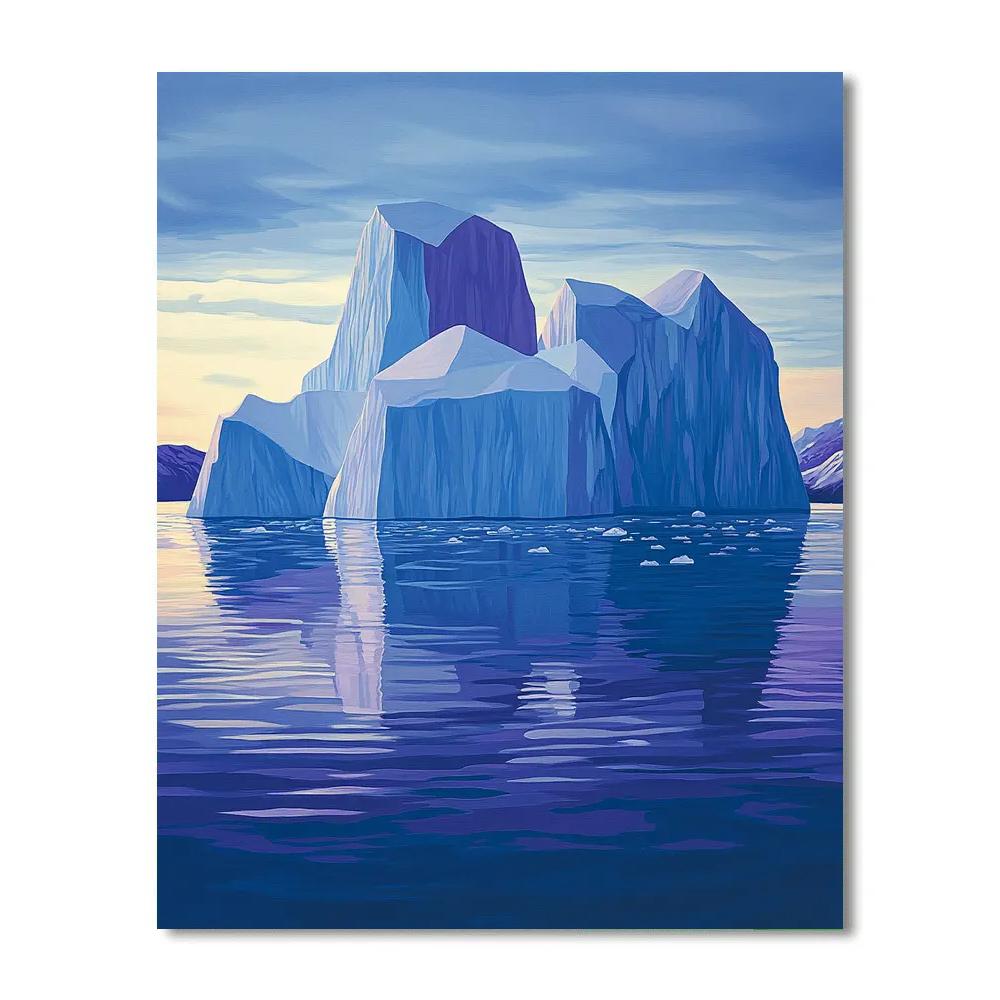 Lawren Harris Inspired Arctic Icefjord Abstraction paint by number
