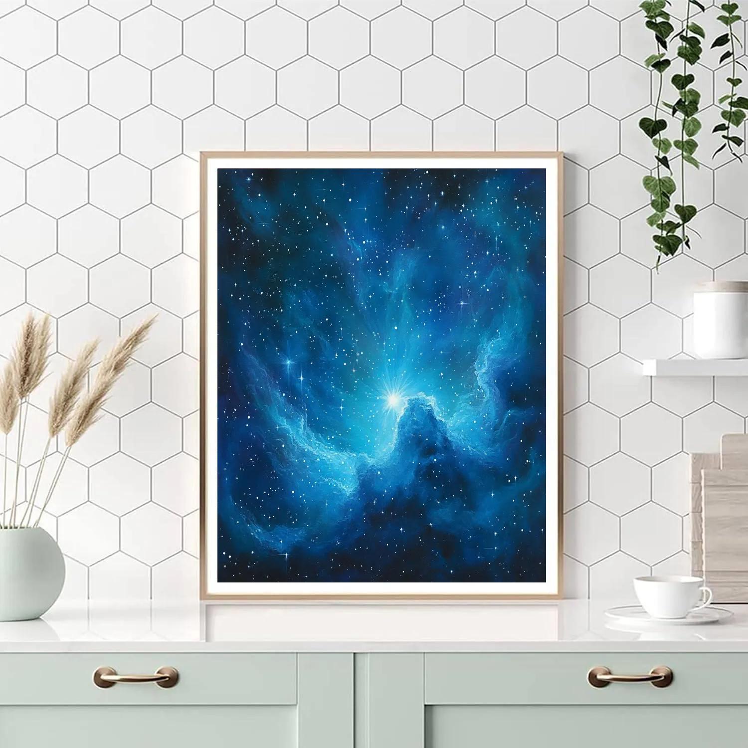 Georges Seurat Inspired Nebula Mosaic paint by number