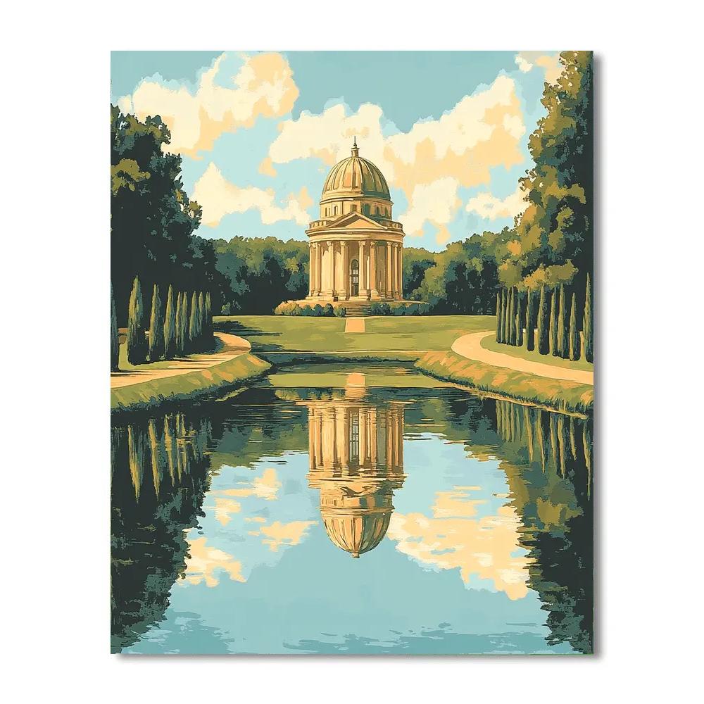 Raphael Inspired Symmetrical Lake With Domed Rotunda Number painting