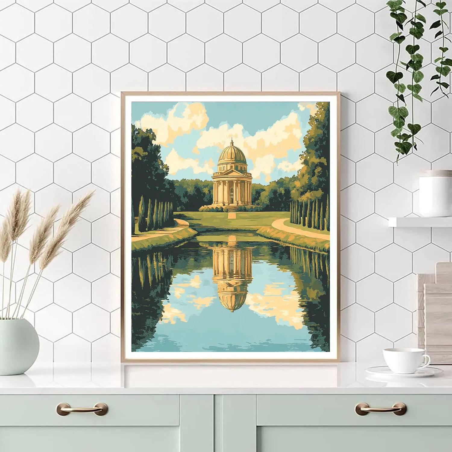Raphael Inspired Symmetrical Lake With Domed Rotunda Number painting