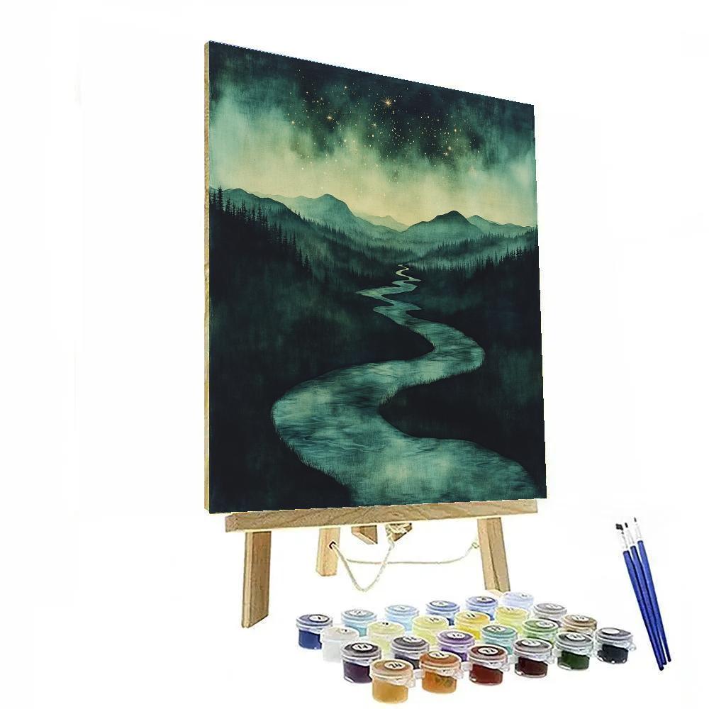 Zhao Mengfu Inspired River Of Ink Nebula Numbered painting kits