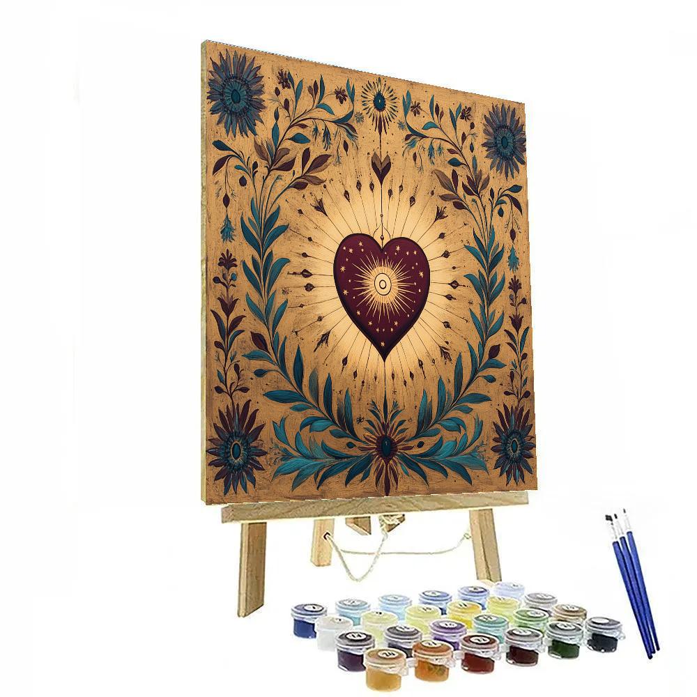Frida Kahlo Inspired Solar Heart Canopy Paint by numbers kits