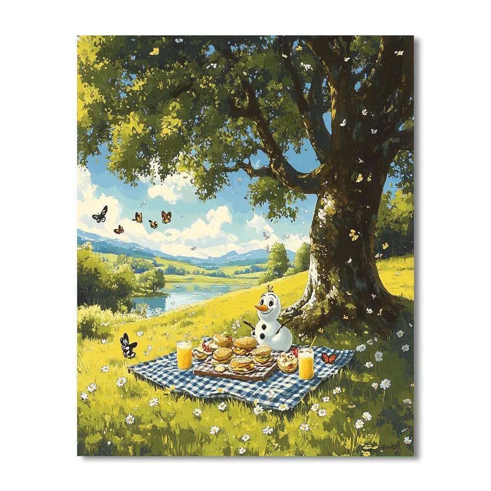 Olaf Sunny Picnic Surprise paint by number