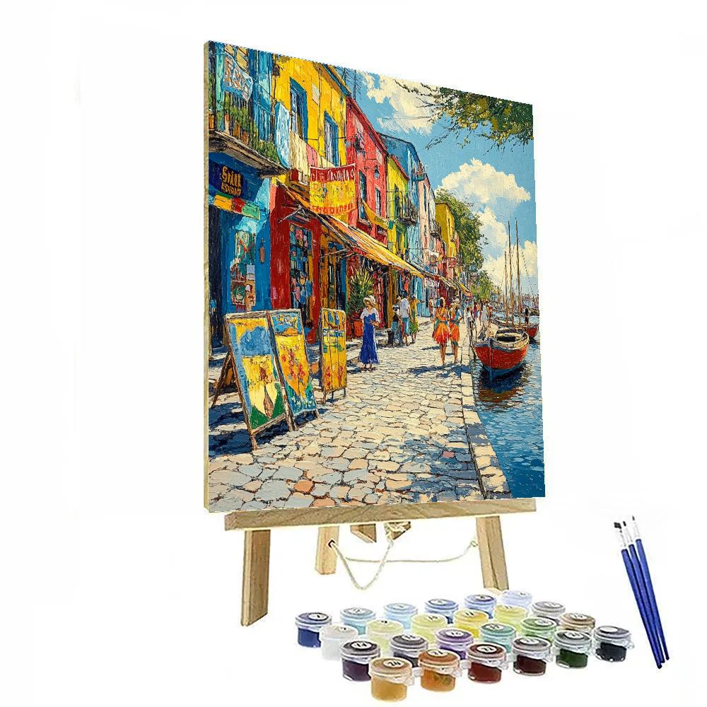 La Boca Panorama Of Colorful Caminito Buenos Aires Argentina Paint by numbers kits