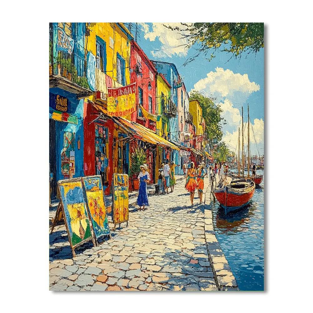 La Boca Panorama Of Colorful Caminito Buenos Aires Argentina Paint by numbers kits