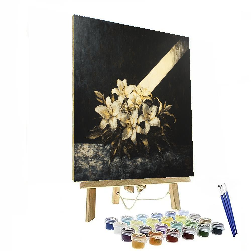 Caravaggio Inspired Nocturnal Floral Chiaroscuro paint by numbers