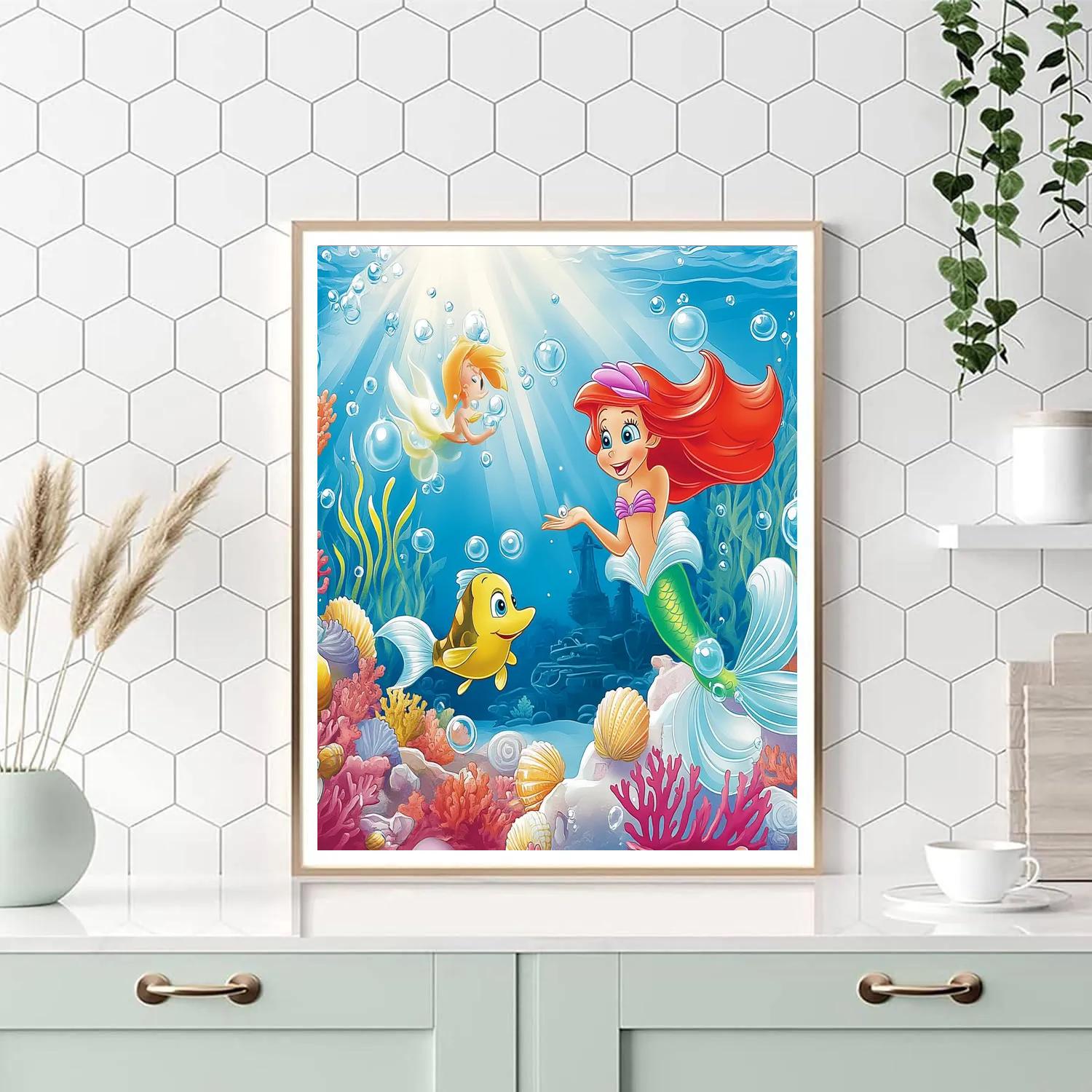 Ariel And Flounder Undersea Treasure DIY paint by numbers