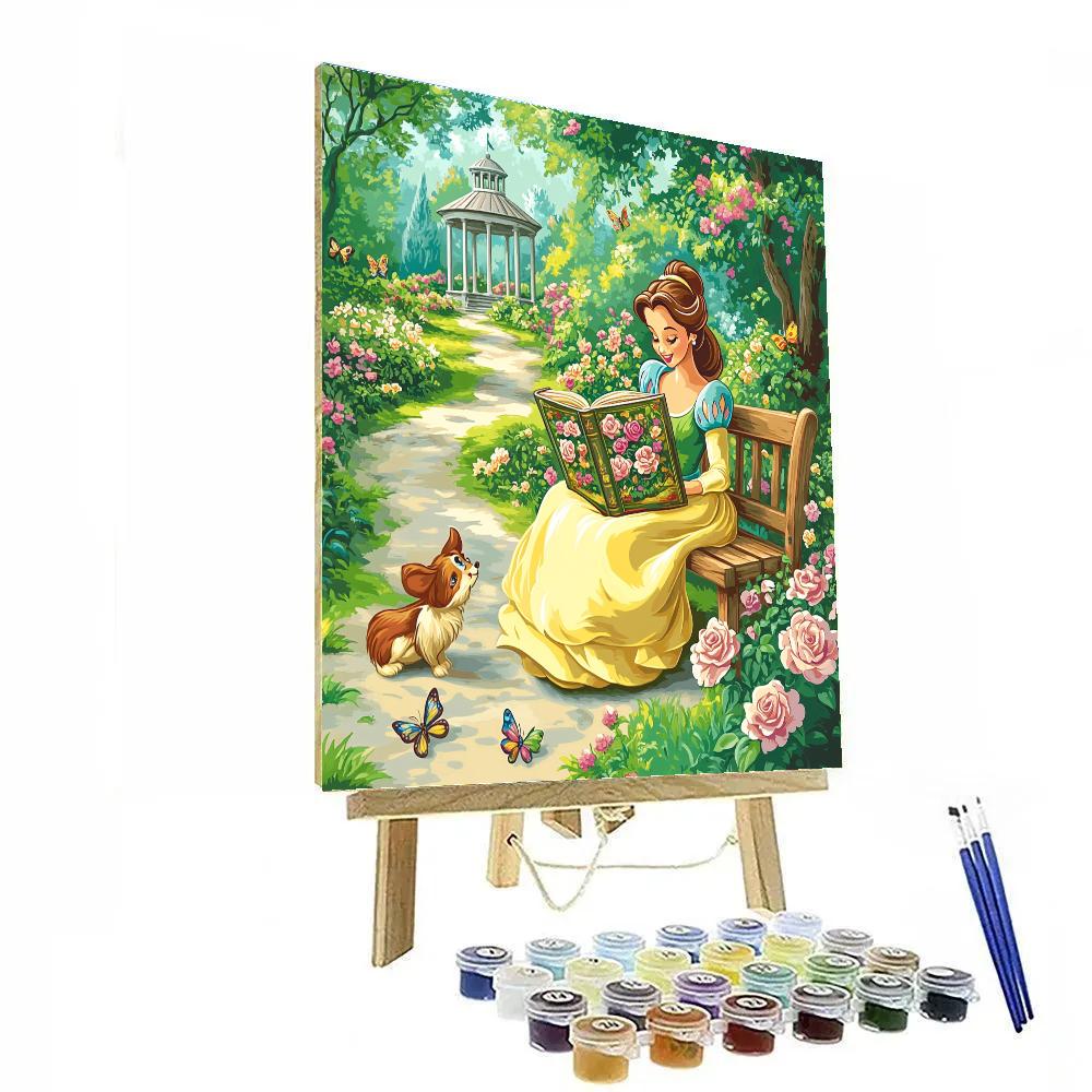 Belle Book Garden Reading painting number kit