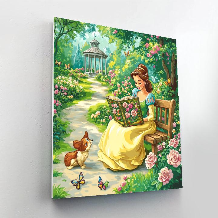Belle Book Garden Reading painting number kit