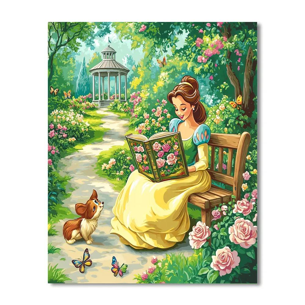 Belle Book Garden Reading painting number kit
