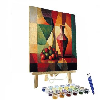 Pablo Picasso Inspired Fractured Ceramic Vase Still Life paint by color