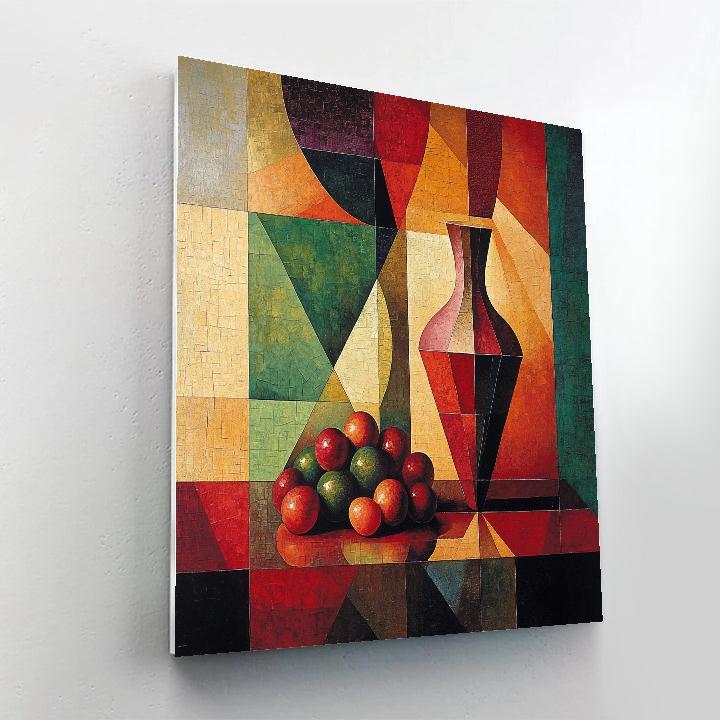 Pablo Picasso Inspired Fractured Ceramic Vase Still Life paint by color