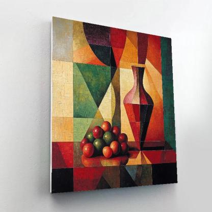 Pablo Picasso Inspired Fractured Ceramic Vase Still Life paint by color