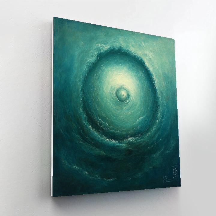 Leonardo Da Vinci Inspired Oceanic Whirlpool Map Paint by numbers art