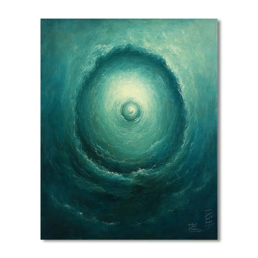 Leonardo Da Vinci Inspired Oceanic Whirlpool Map Paint by numbers art