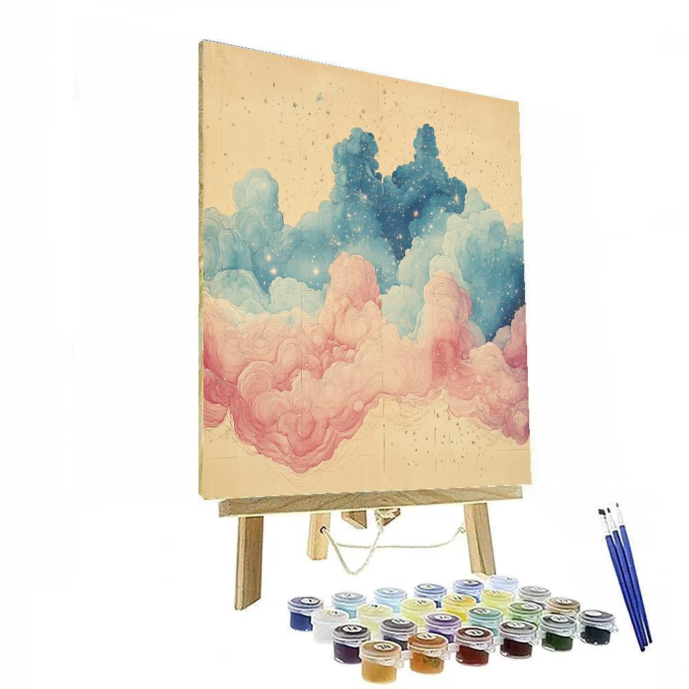 Leonardo Da Vinci Inspired Nebula Geometry Number painting