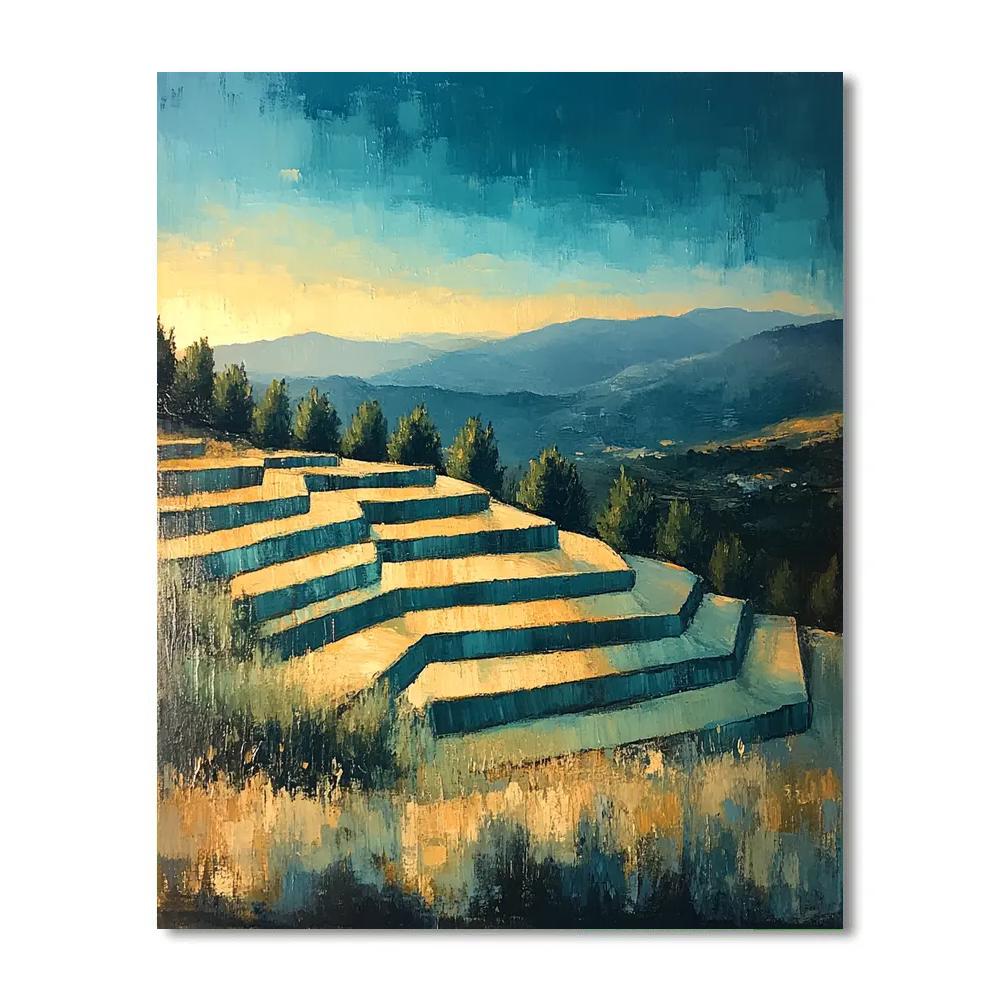 Paul Cézanne Inspired Mountain Terrace Numbered painting kits