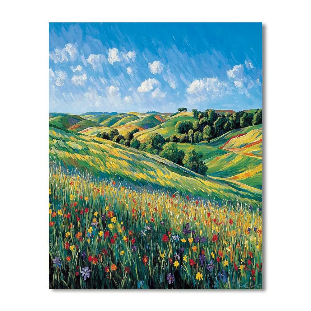 Paul Cézanne Inspired Whispering Meadows paint by color