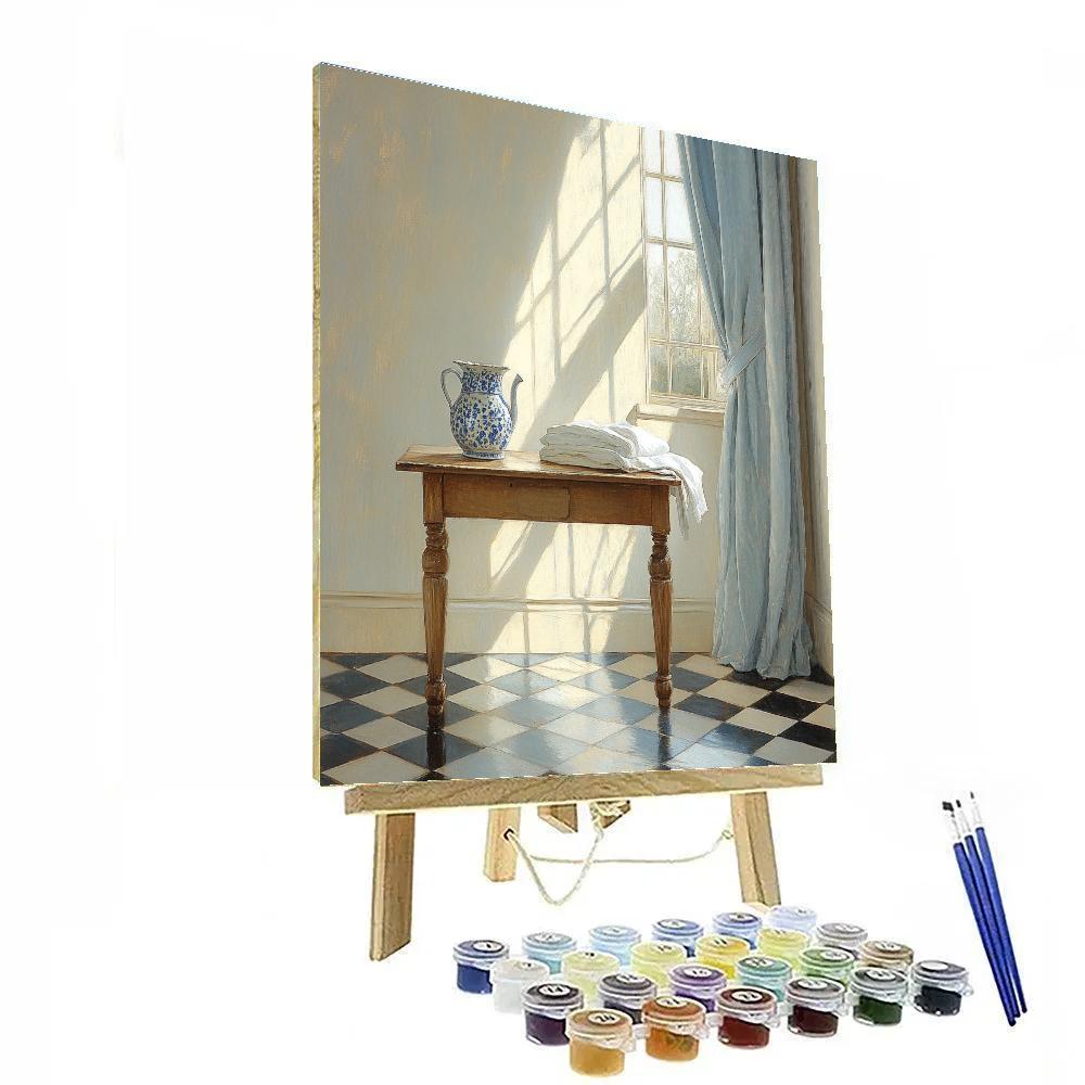 Johannes Vermeer Inspired Golden Glow In Delft Interior painting number kit