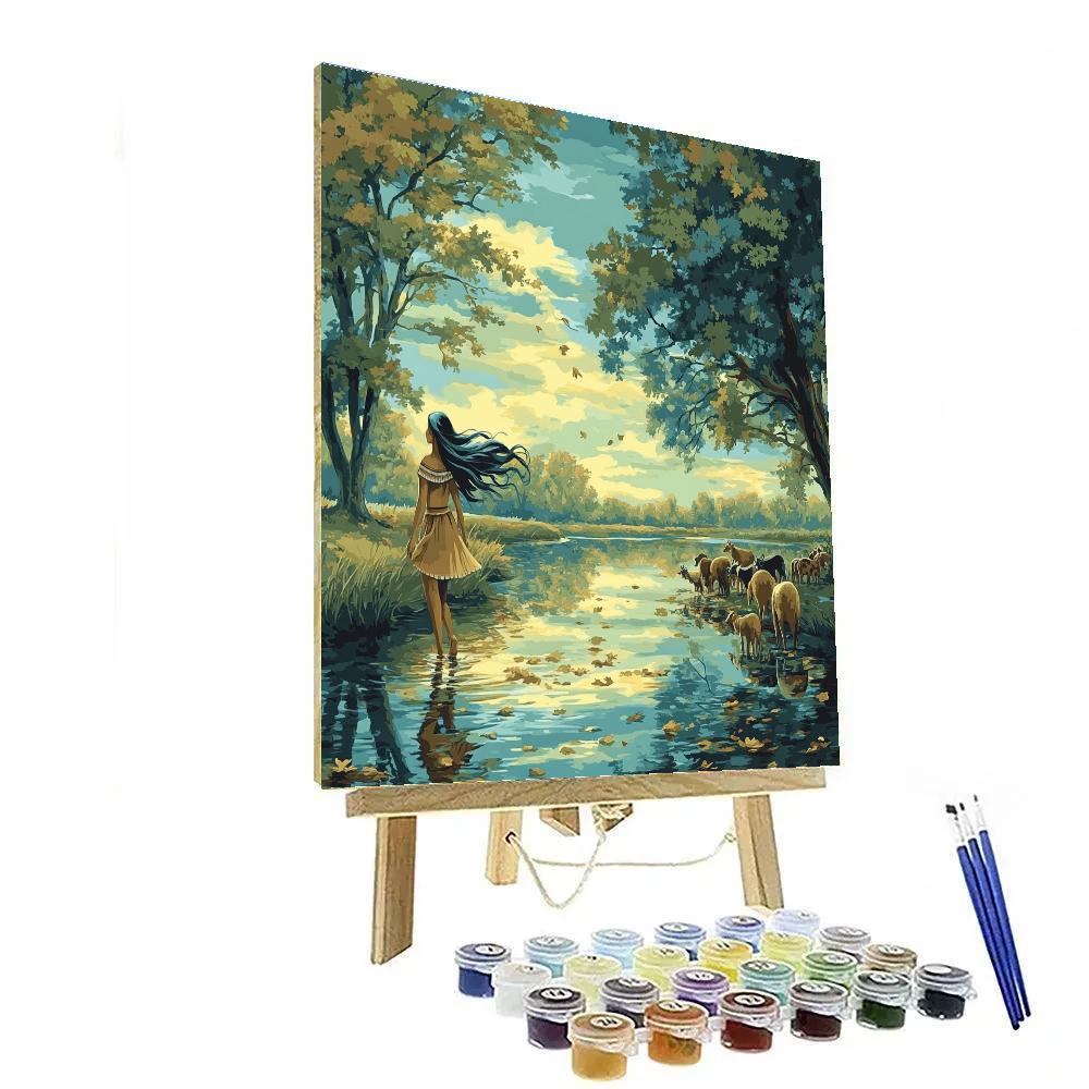 Pocahontas River Reflection Walk DIY paint by numbers