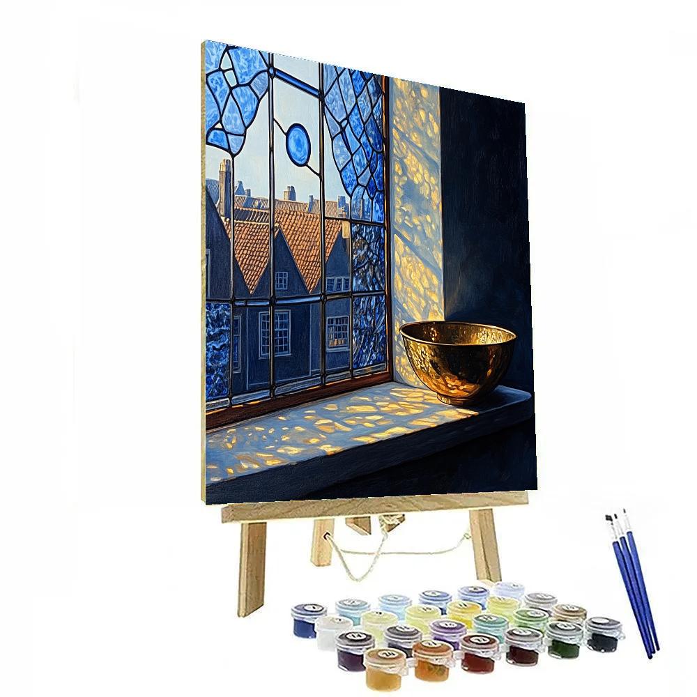 Johannes Vermeer Inspired Lapis Window Reflection In Delft painting number kit