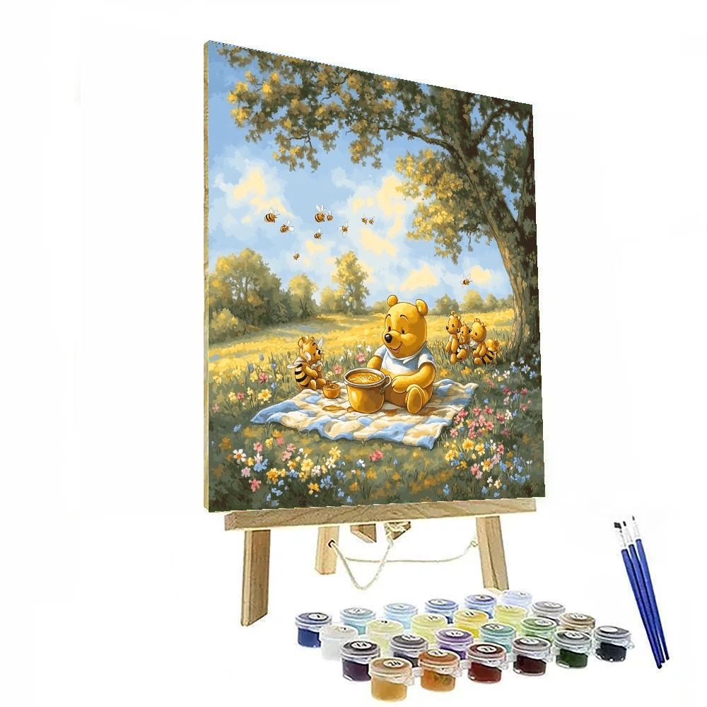 Winnie The Pooh Honey Meadow Picnic paint by numbers