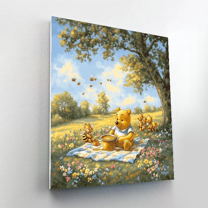 Winnie The Pooh Honey Meadow Picnic paint by numbers