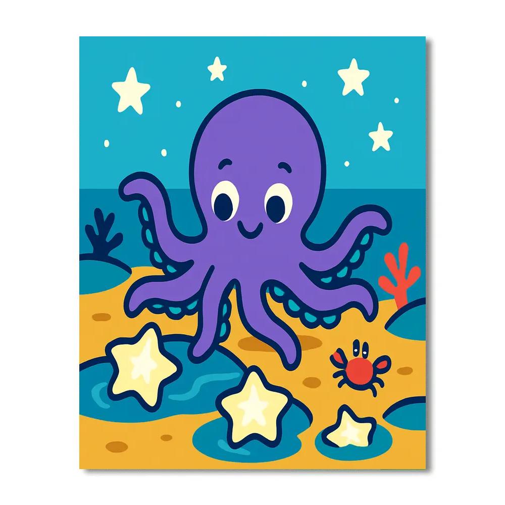 Octopus Starry Adventure Painting by numbers kit