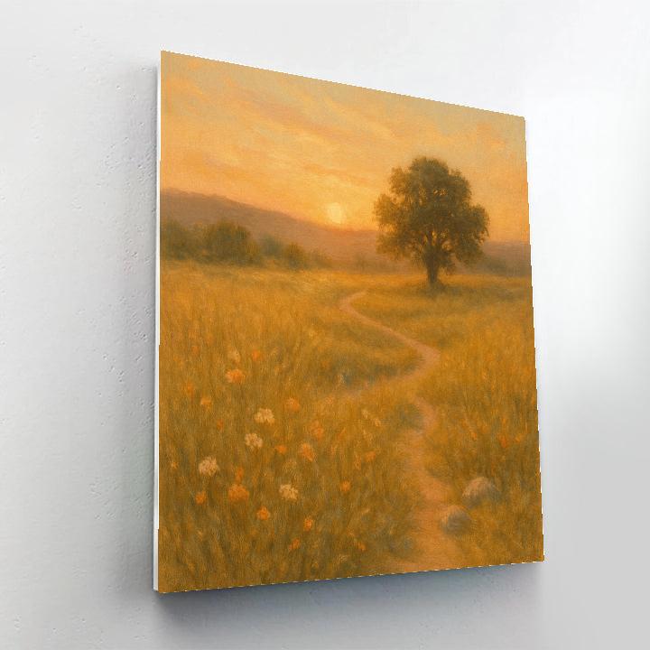 Meadow With Golden Sunset Painting by numbers kit