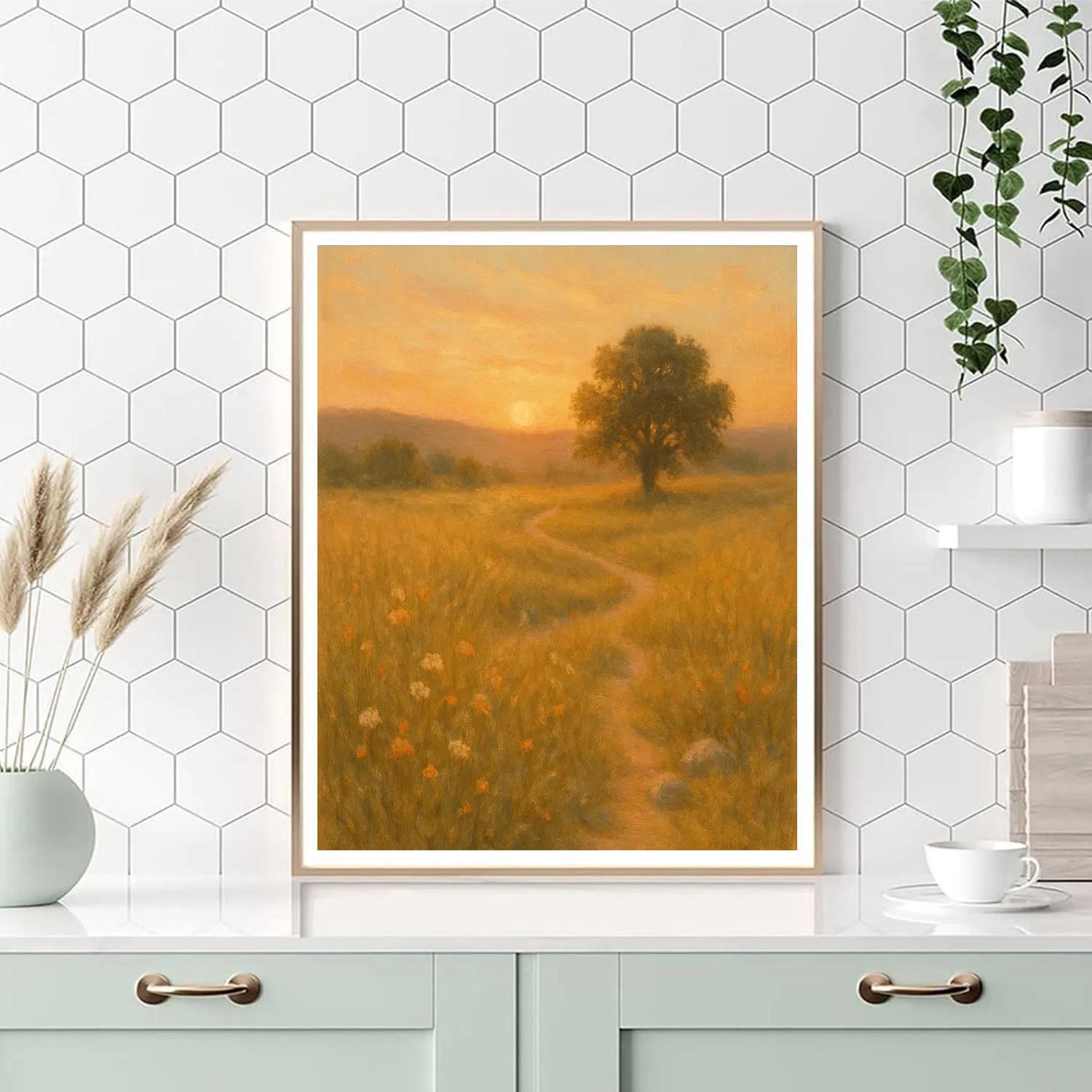 Meadow With Golden Sunset Painting by numbers kit