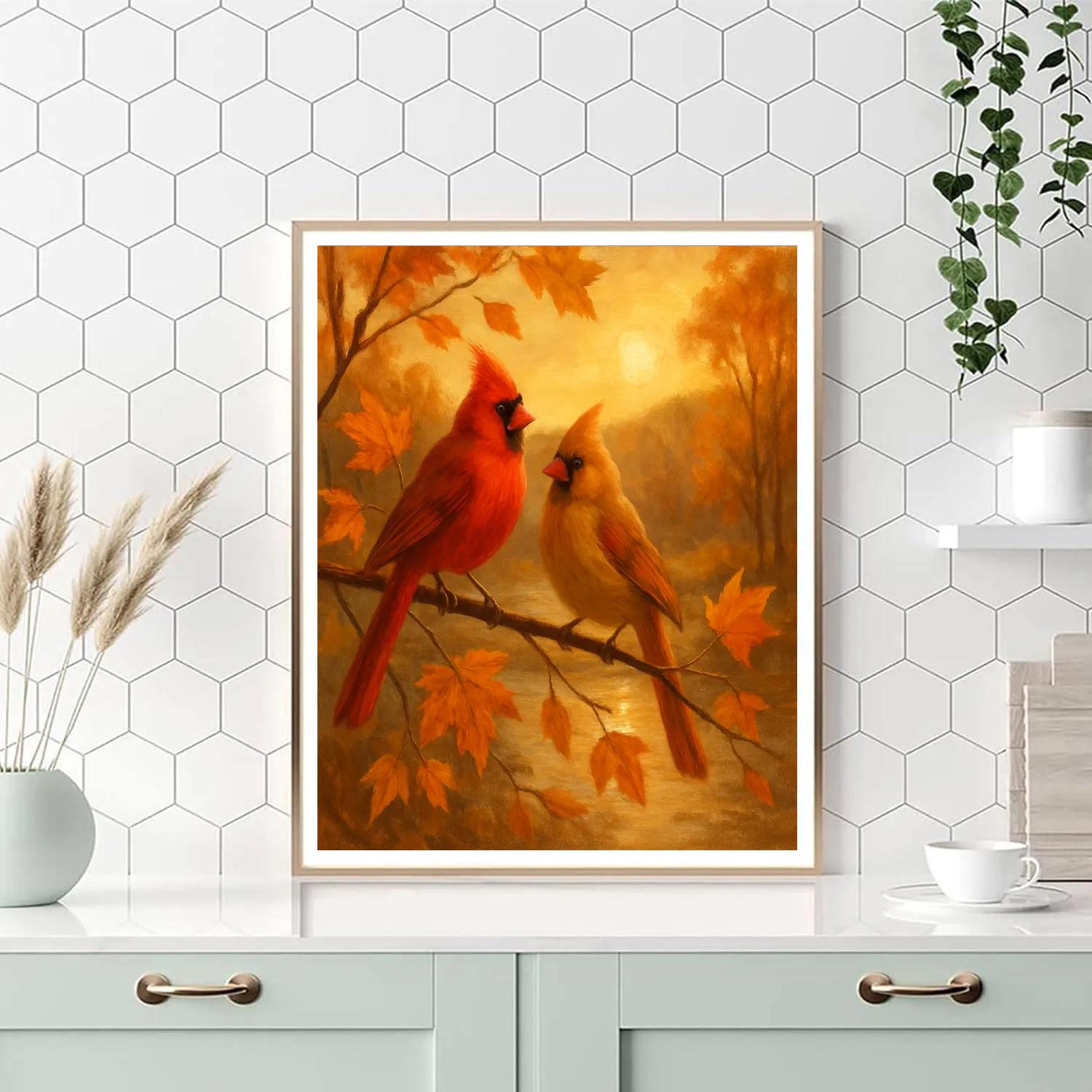 Feathered Autumn Haven Numbered painting kits