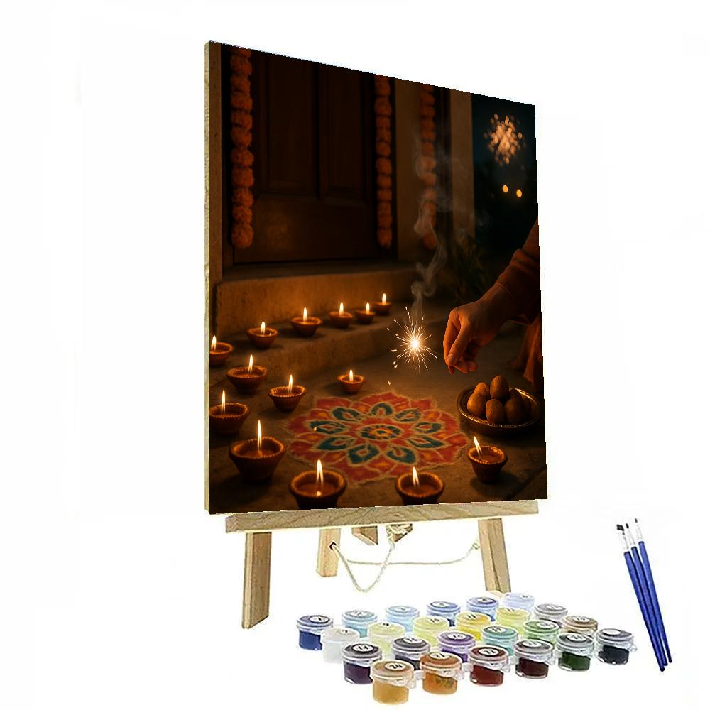 Diwali Doorstep Celebration painting number kit