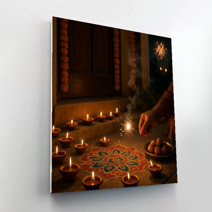 Diwali Doorstep Celebration painting number kit