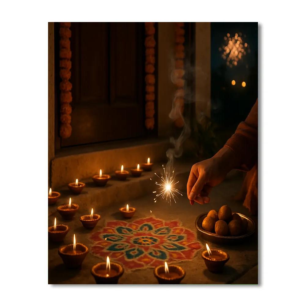 Diwali Doorstep Celebration painting number kit