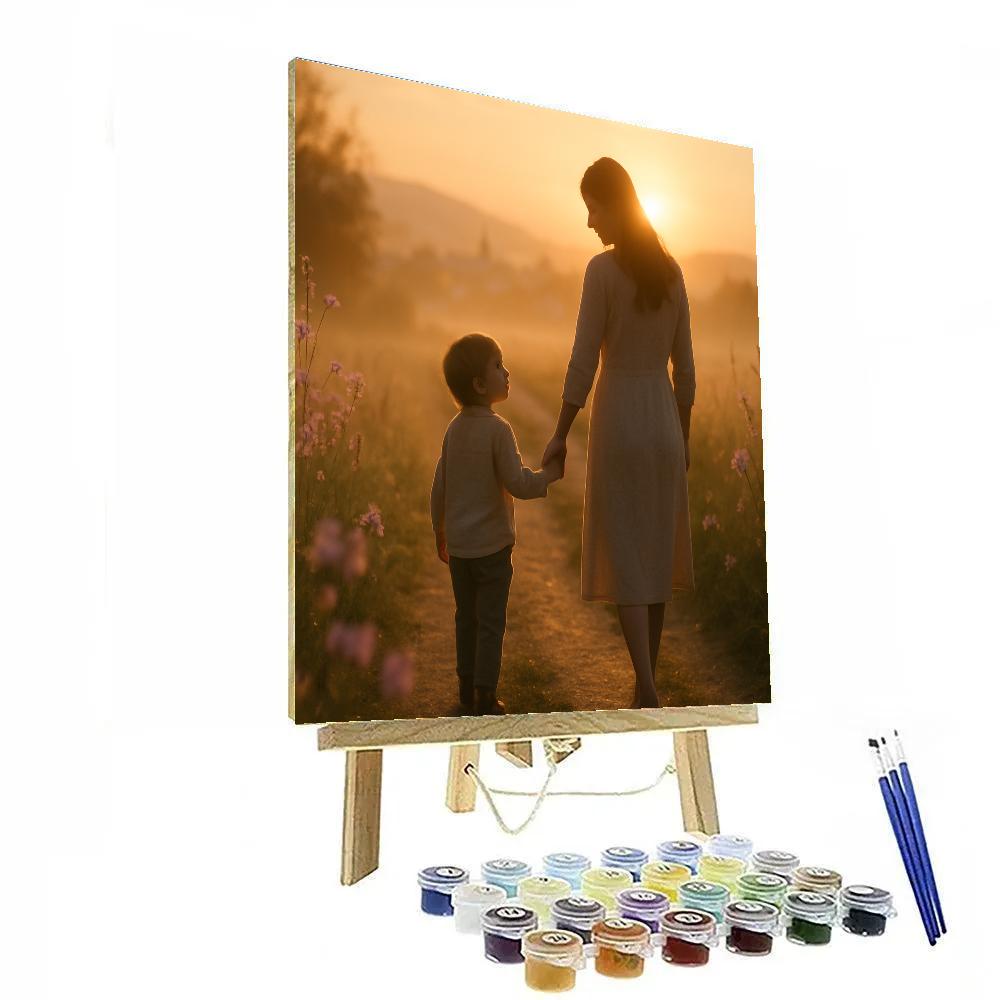 Sunrise Walk With Mom painting number kit