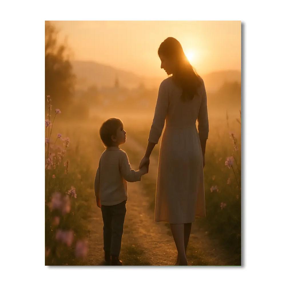 Sunrise Walk With Mom painting number kit