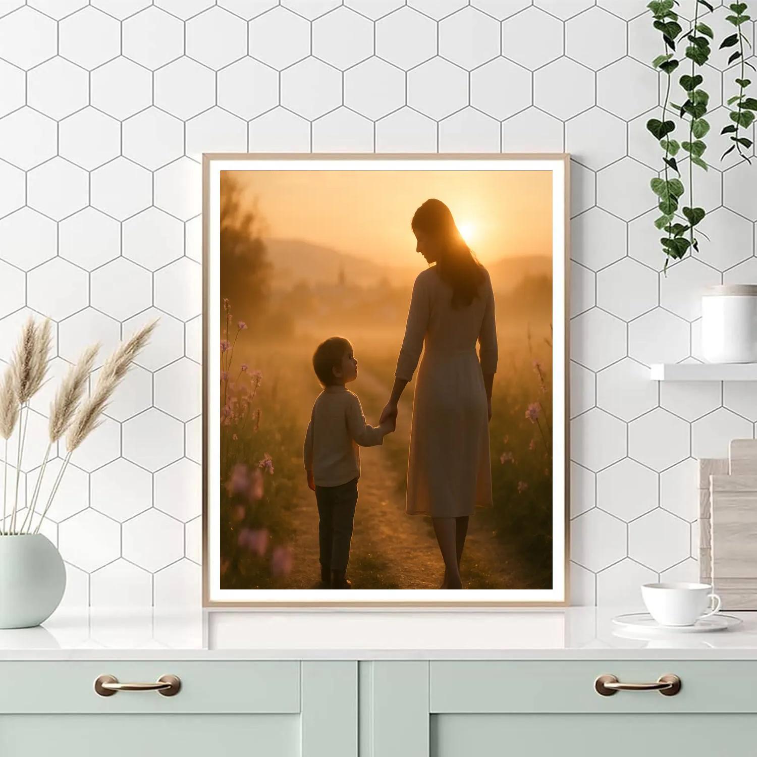 Sunrise Walk With Mom painting number kit