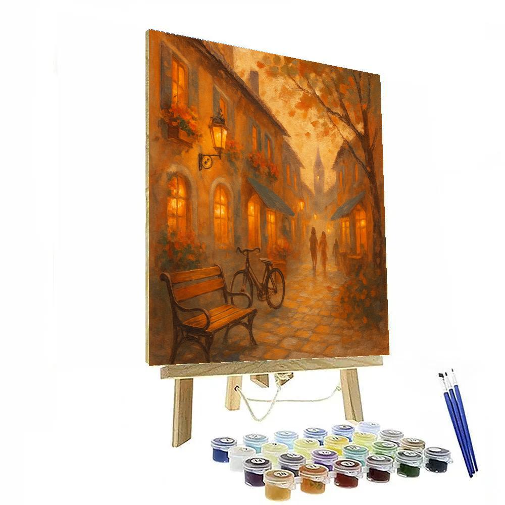 Sunset Alley With Cozy Lanterns painting number kit
