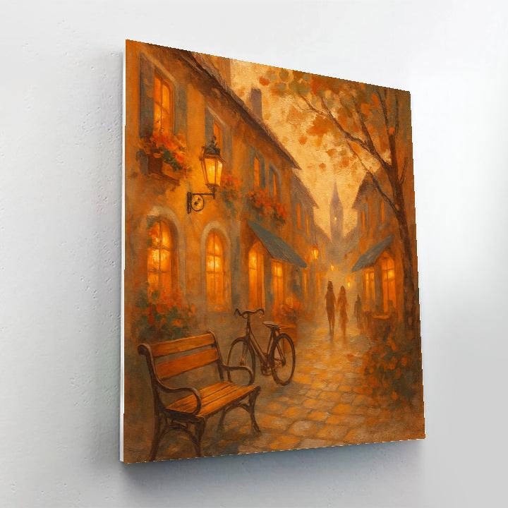 Sunset Alley With Cozy Lanterns painting number kit